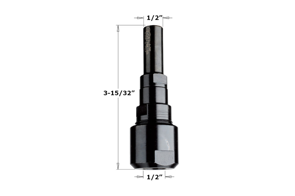 CMT Router Bit Collet Extension TOTsled Dustless router sled system